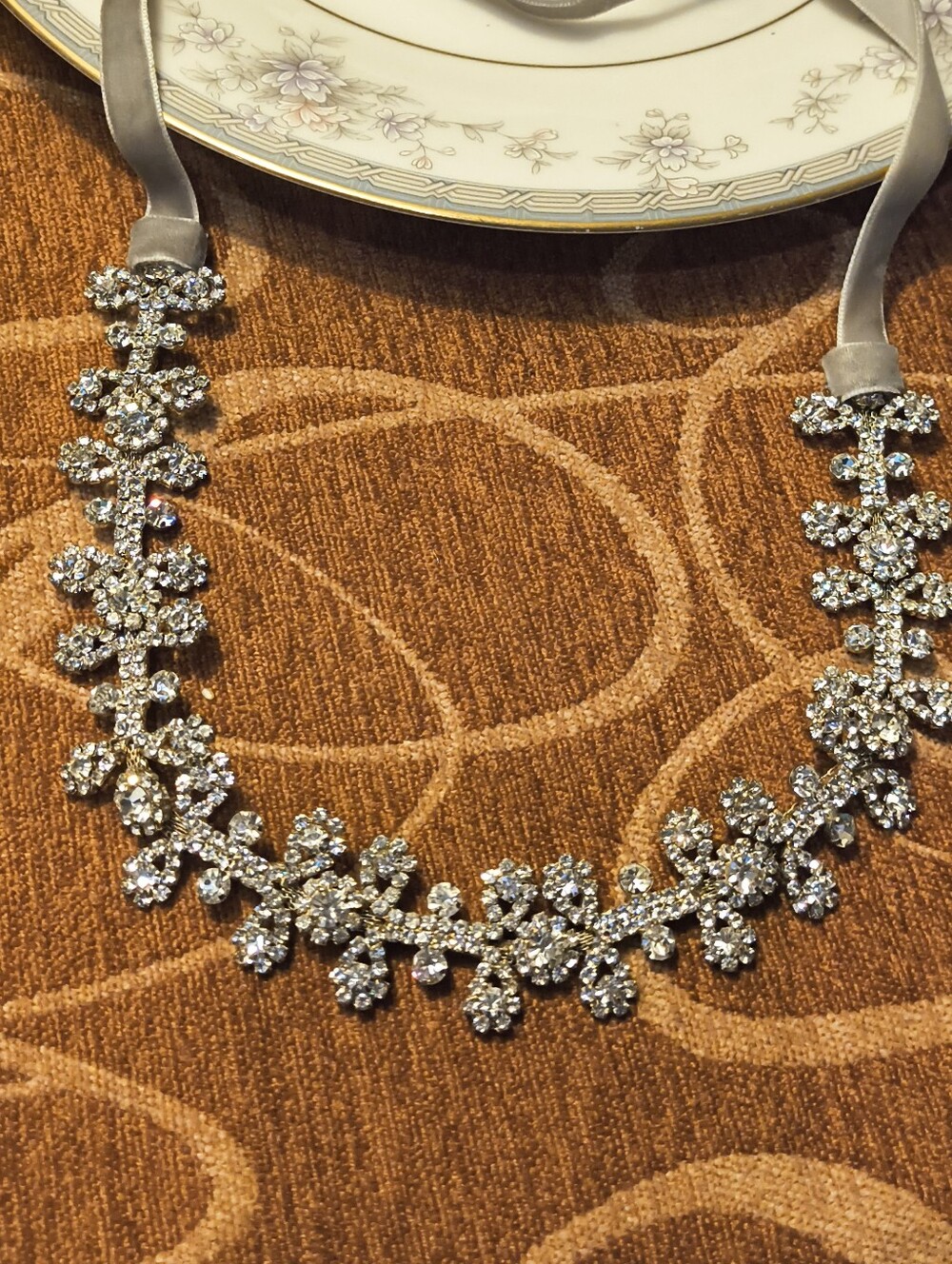 Rhinestone Ferronniere Boho  Bridal Headband - Picture 4 of 7